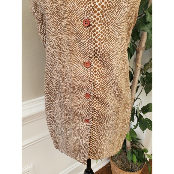 Mosaic Women's Brown Polyester Collared Sleeveless Buttons Down Shirt Size 14MP - Picture 4 of 10